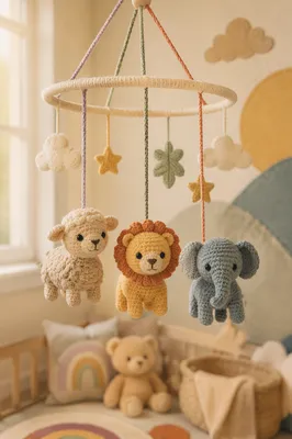 Handmade Nursery Mobile in Church Childcare Room