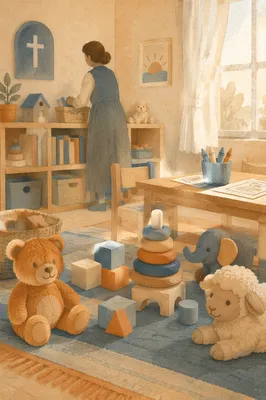 Peaceful Church Nursery with Soft Morning Light