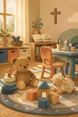 Peaceful Church Nursery with Soft Toys