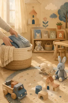 Peaceful Church Nursery Toys in Soft Morning Light
