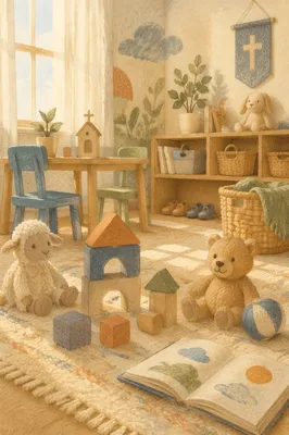 Soft Light Church Nursery Toy Corner
