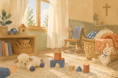 Peaceful Church Nursery with Soft Morning Light