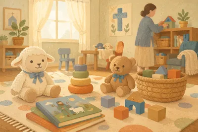 Peaceful Church Nursery with Soft Toys