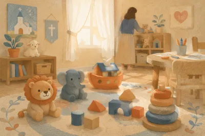 Peaceful Church Nursery with Soft Morning Light