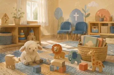 Soft Light Church Nursery Toy Corner
