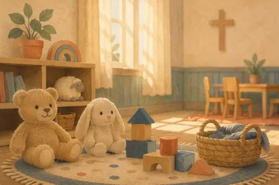 Peaceful Church Nursery with Soft Toys
