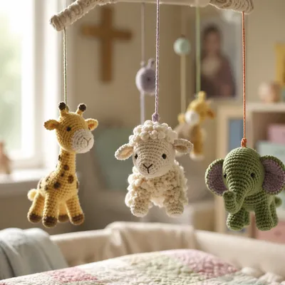 Handmade Nursery Mobile in Church Childcare Room