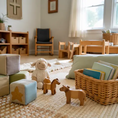 Soft Light Church Nursery Toy Corner