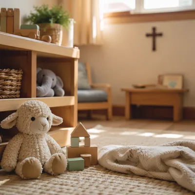 Peaceful Church Nursery with Soft Toys