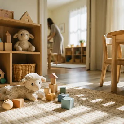 Peaceful Church Nursery with Soft Morning Light
