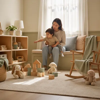 Peaceful Church Nursery with Mother and Toddler