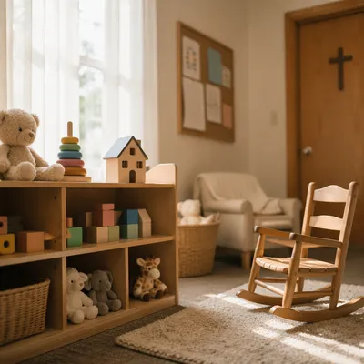 Soft Morning Light in Nursery Corner