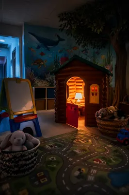 Cozy Church Nursery Playroom With Glowing Playhouse