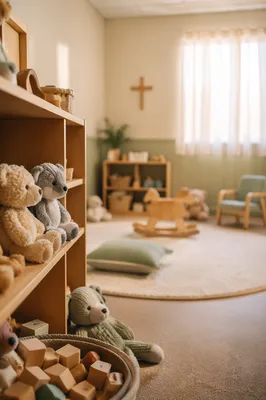 Peaceful Church Nursery with Soft Toys