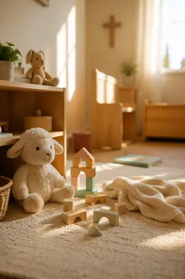 Peaceful Church Nursery with Soft Toys