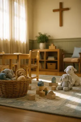 Peaceful Church Nursery Corner in Soft Light