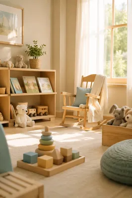 Sunlit Nursery with Wooden Toys