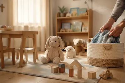 Peaceful Church Nursery Toys in Soft Morning Light