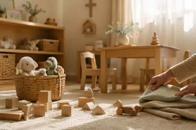 Peaceful Church Nursery with Wooden Toys
