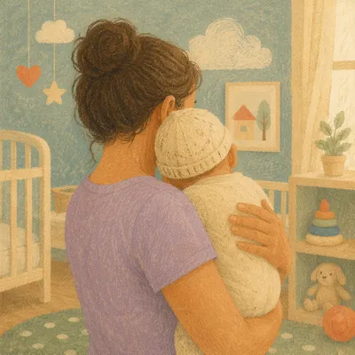 Church Nursery Volunteer Comforting Infant