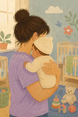 Church Nursery Volunteer Comforting Infant