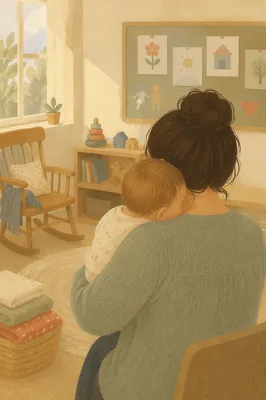 Church Nursery Volunteer Comforting Baby