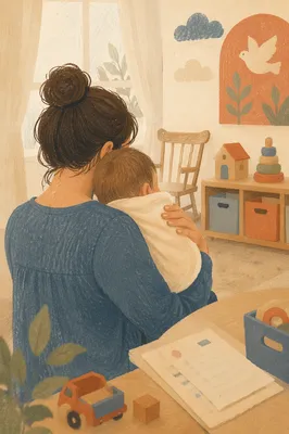 Church Nursery Volunteer Comforting Baby