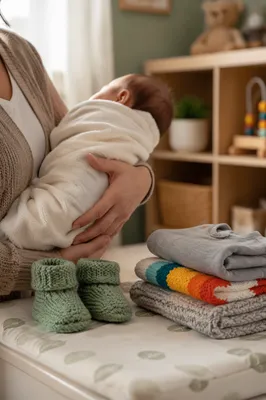 Church Nursery Volunteer Gently Holding Baby