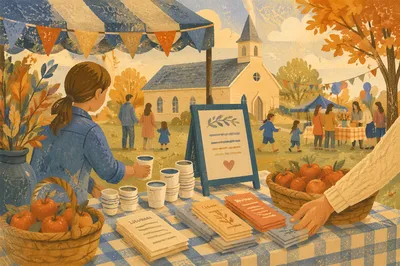 Welcoming Church Outreach Booth at Autumn Festival
