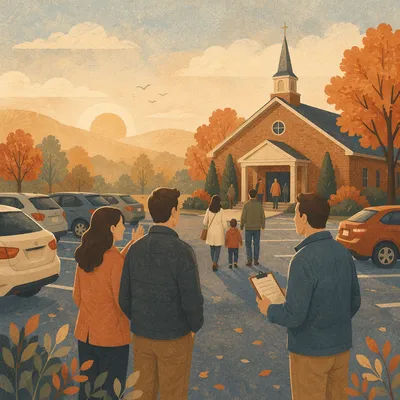 Warm Church Parking Lot Welcome Team