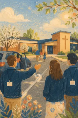 Church Parking Lot Welcome Team Morning