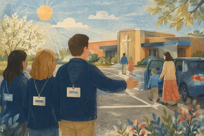Church Parking Lot Welcome Team Morning