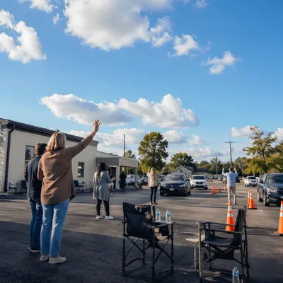 Church Parking Lot Welcome Team Morning