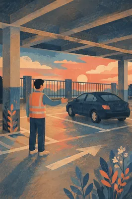 Church Parking Volunteer at Evening Arrival