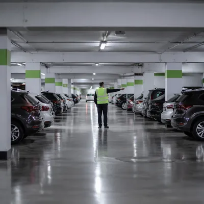Church Parking Volunteer Guiding Sunday Traffic