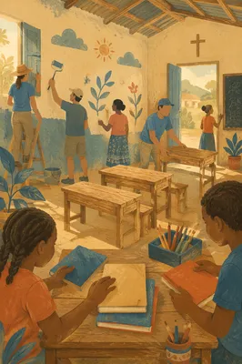 Church Partnership Serving Rural School Classroom