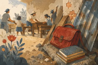 Church Partnership Rebuilding Rural School Classroom