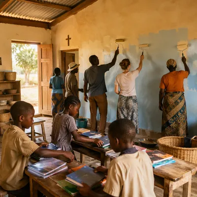 Church Partnership Renewing Community School Classroom
