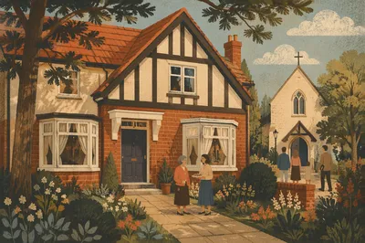 Sunlit Parish House Beside Neighborhood Chapel