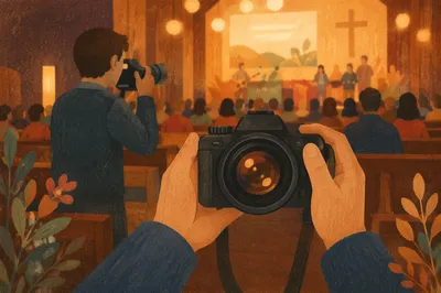 Church Photography Team During Community Service