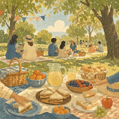 Spring Church Picnic in Leafy Park