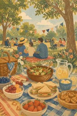 Spring Church Picnic in Leafy Park