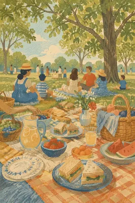 Spring Church Picnic in Leafy Park