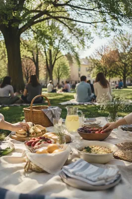 Outdoor Church Picnic in Spring Park