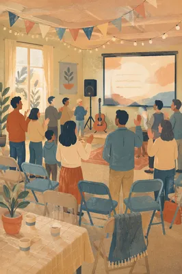 Excited First Small Group Church Gathering