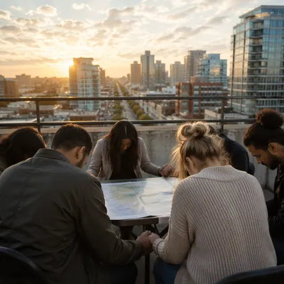 Church Planting Team Praying Over New City