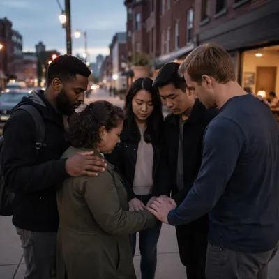 Church Planting Team Praying in New City