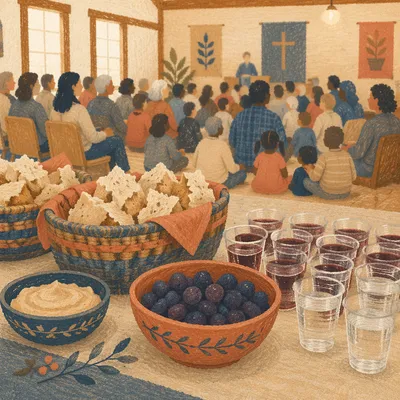 Warm Church Potluck Fellowship Dinner