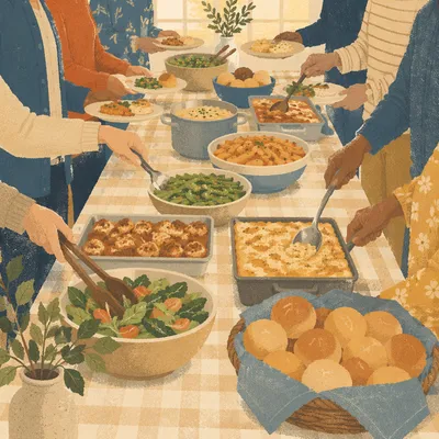 Church Potluck Fellowship Buffet Dinner