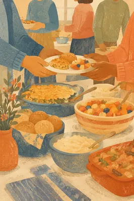 Church Potluck Dinner Fellowship Gathering